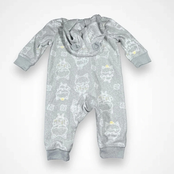 4/$20 Joe Fresh Gray Fleece Hooded Sleeper - Picture 3 of 4